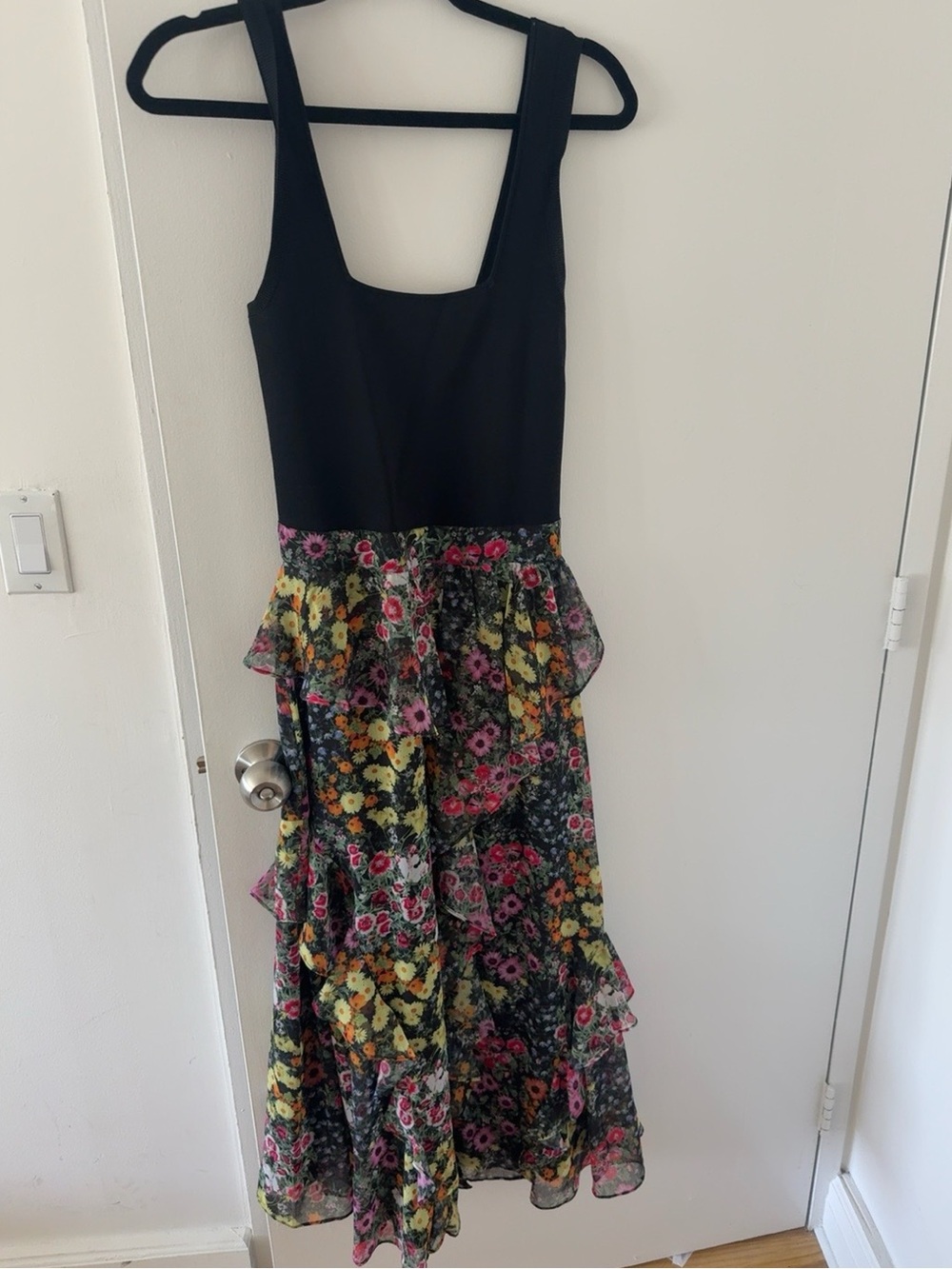 Ted Baker Black Bodice Floral Tiered Dress